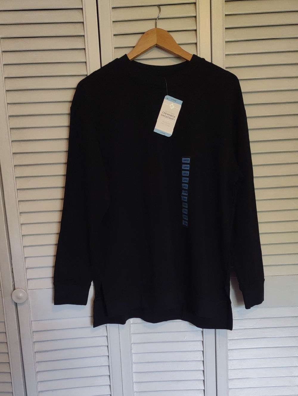 NWT Member's Mark French Terry Sweatshirt Black Size S M L Small Medium Large